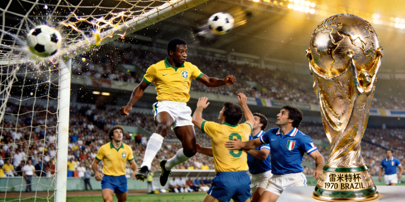 1970年巴西对意大利决赛 - 贝利头球破门瞬间，巴西永久保留雷米特杯